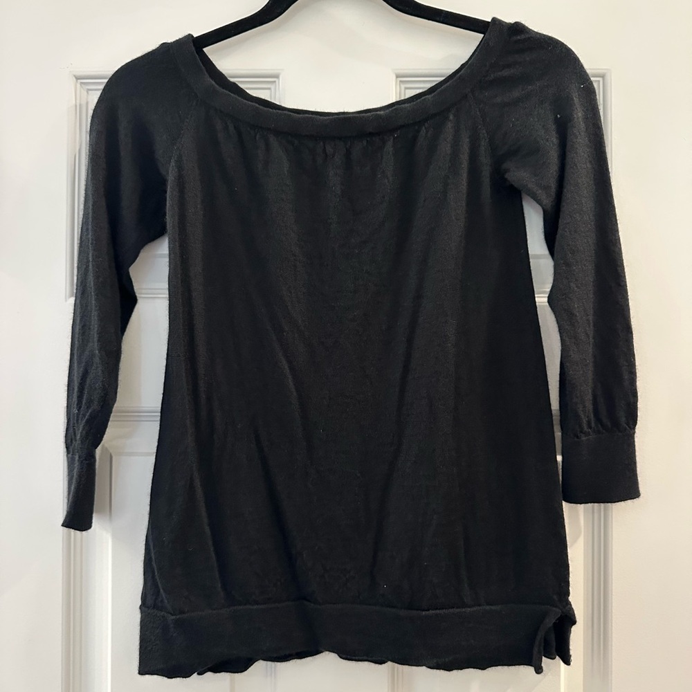 Marc Jacobs Black Scoop Neck Knit Cashmere Silk Sweater Small